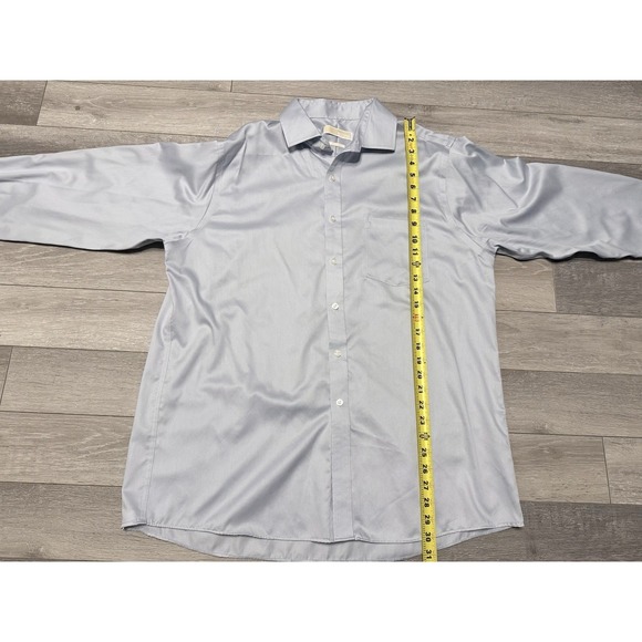 Michael Kors Men's Non-Iron Dress Shirt, 17 32/33, Light Blue, Long Sleeve - Picture 8 of 8